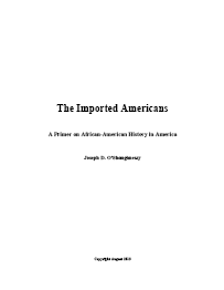 Imported Americans Front Page Image